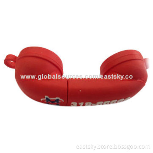 Custom telephone shape USB drive, made of soft PVC material, OEM orders are welcomeNew